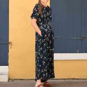 Caron Callahan Floral Jumpsuit in Navy